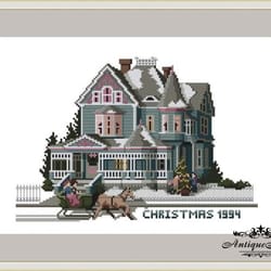 065 billig victorian house cross stitch pattern pdf victorians across america compatible pattern keeper