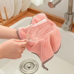 absorbent non-stick oil dishwashing cloth, kitchen-specific thickened lint-free table wipes, hand wipes, scouring pads,