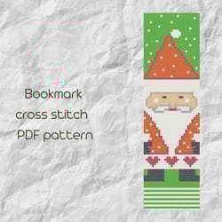 bookmark cross stitch pattern santa claus christmas cross stitch winter cross stitch easy cross stitch pdf pattern /181/