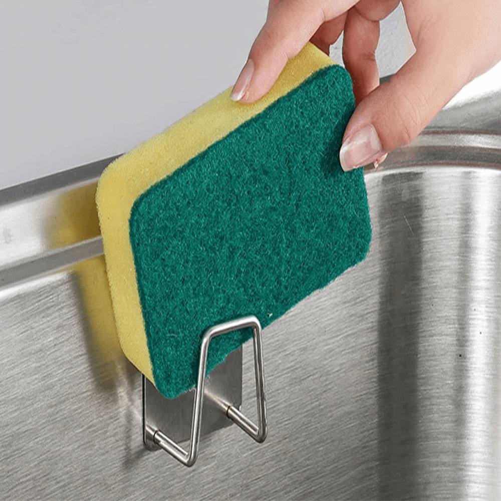 nopunchingspongeholderwallmountspongerackstainlesssteelsinkdrainrack1.png