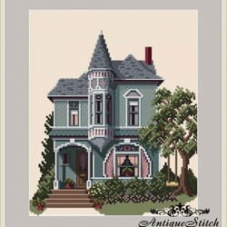 103 olive street victorian house vintage cross stitch pattern pdf victorians across america compatible pattern keeper