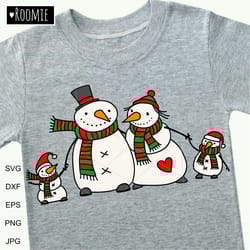 christmas snowman family svg files, christmas svg, winter svg, christmas clipart shirt mug gift cricut new year