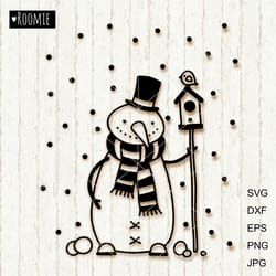 merry christmas snowman with birdhouse svg, christmas svg, christmas cards clipart shirt mug gift cricut new year