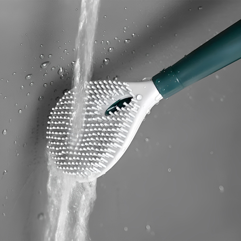 Household Punch-Free Wall Hanging Long Handle Silicone Toilet Brush 1