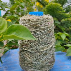 recycled sari silk yarn prime - army - sari silk yarn - recycled sari yarn - recycled silk yarn - premium yarn