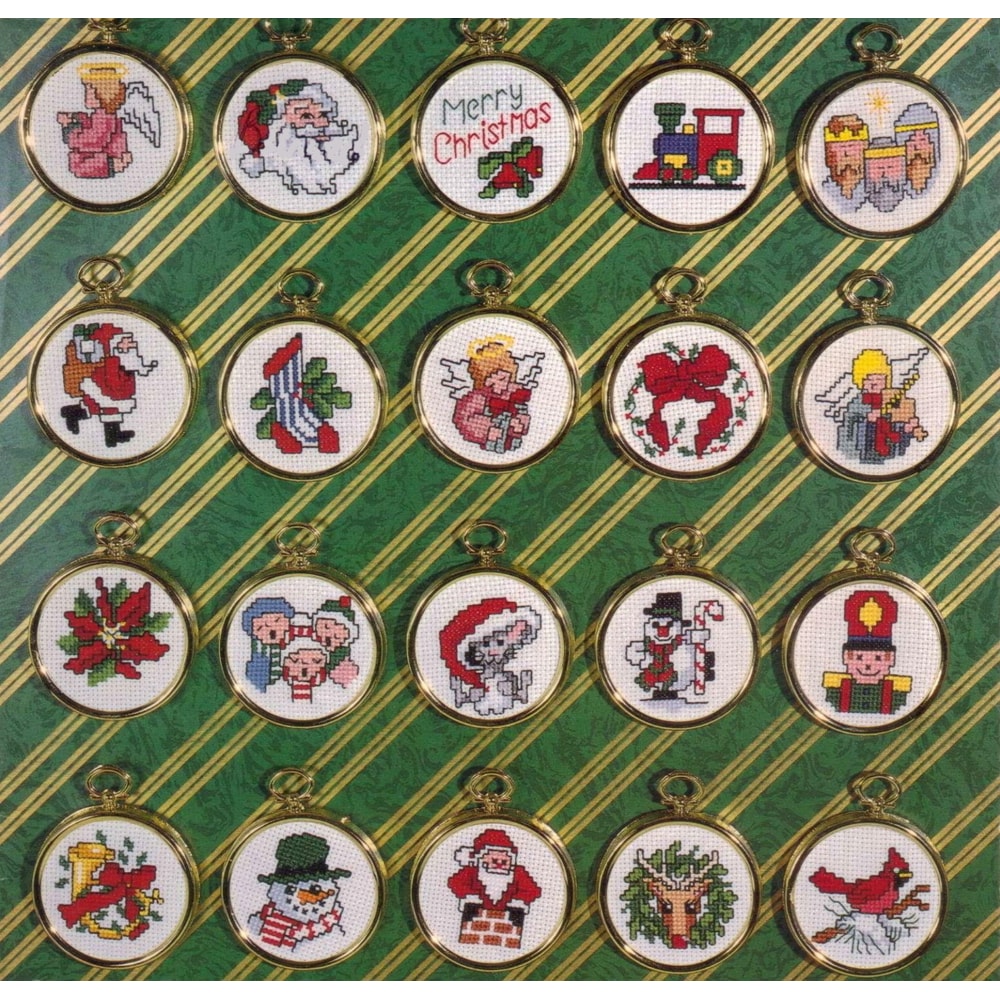 Vintage Round Mini Christmas Ornaments cross stitch pattern