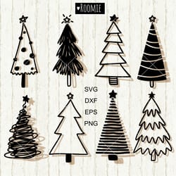 christmas tree svg, merry christmas svg, rustic boho trees christmas svg, xmas trees, primitive christmas tree clipart
