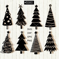 merry christmas trees svg, christmas svg, rustic boho christmas tree svg, xmas trees, primitive christmas tree clipart