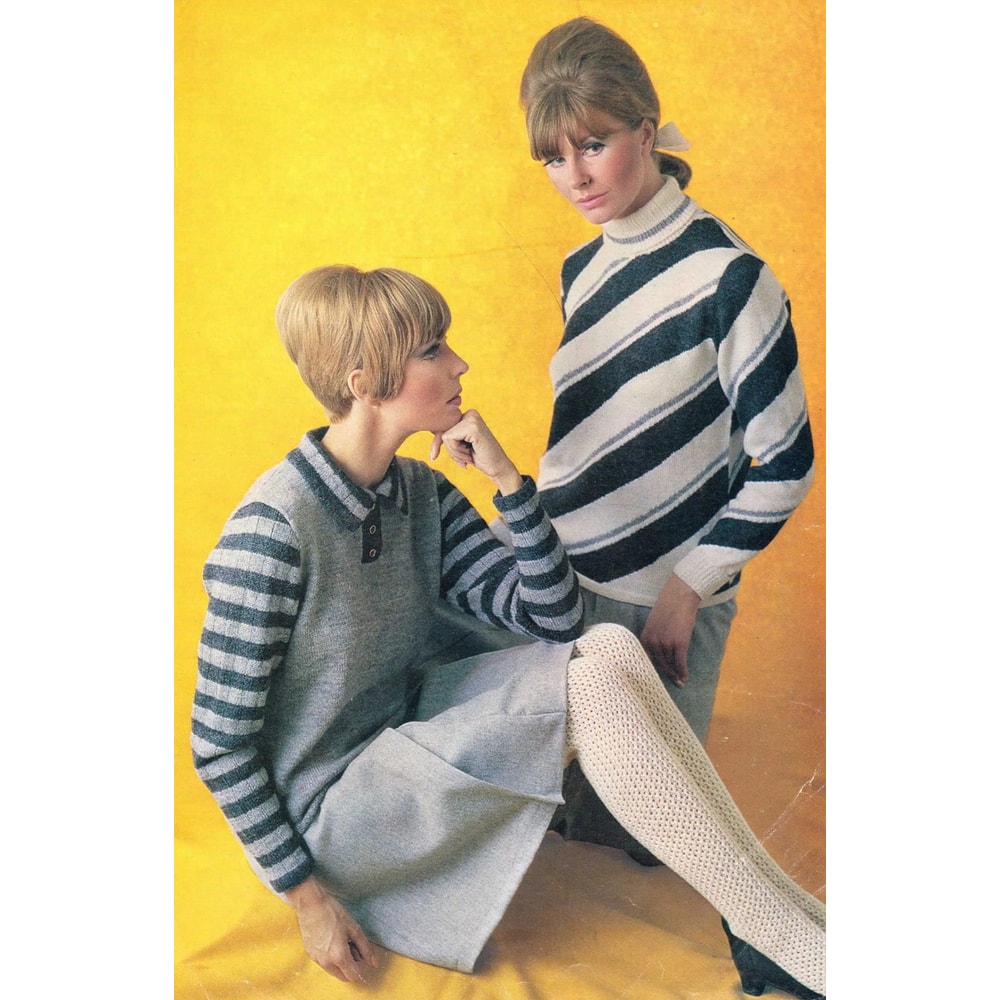 Shirt Sweater Stocking Women vintage knitting pattern