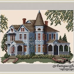 140 morton home victorian house vintage cross stitch pattern pdf victorians across america compatible pattern keeper