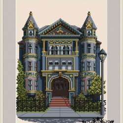 146 golden gate ave victorian house vintage cross stitch pattern pdf victorians across america compatible pattern keeper