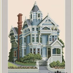 157 haas-lilienthal home vintage cross stitch pattern pdf victorian house america compatible pattern keeper