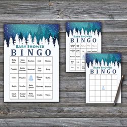 60 Christmas landscape Baby Shower Bingo Cards,Christmas Baby Shower Bingo Games,Printable Baby Shower Bingo Cards--272