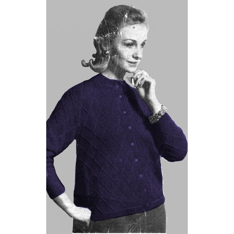 Cardigan Women vintage knitting pattern