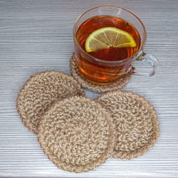 circle coasters crochet pattern, beginner crochet pattern, jute coasters pattern pdf, crochet pdf step-by-step