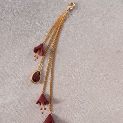 dark red gold floral hair pin set, burgundy flower for wedding hairstyle