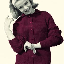 vintage knitting pattern 161 jacket in thick-knit women