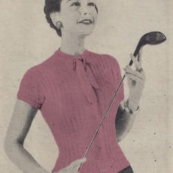 vintage knitting pattern 163 lie neck blouse women jacket summer