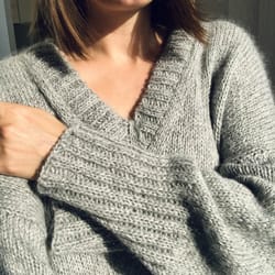 oversized wool v-neck sweater cashmere blend silk mohair yarn