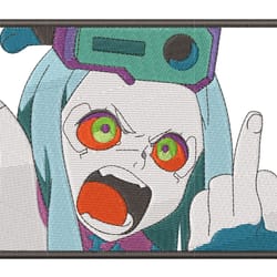 anime embroidery pattern cyberpunk rebecca attitude framed