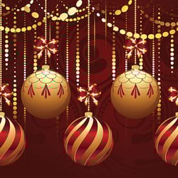 colorful decorative christmas golden balls, holiday ornaments