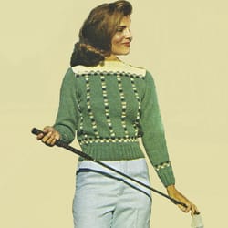vintage knitting pattern 52 sport-minded knit pullover women