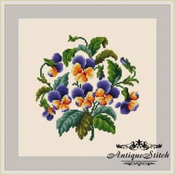 pansies berlin woolwork bouquet 50 vintage cross stitch pattern pdf