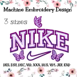 nike embroidery design with butterflies