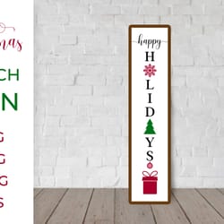 holidays porch sign svg. christmas vertical front sign.