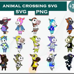 horse bundle svg, hippo svg, animal crossing svg, cartoon svg digital file