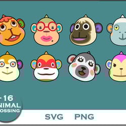 monkey animal crossing bundle svg, monkey animal svg, cartoon svg digital file