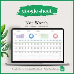 Net Worth Tracker Spreadsheet Google Sheet Excel Net Worth Calculator Finance Dashboard Assets Liabilities Template
