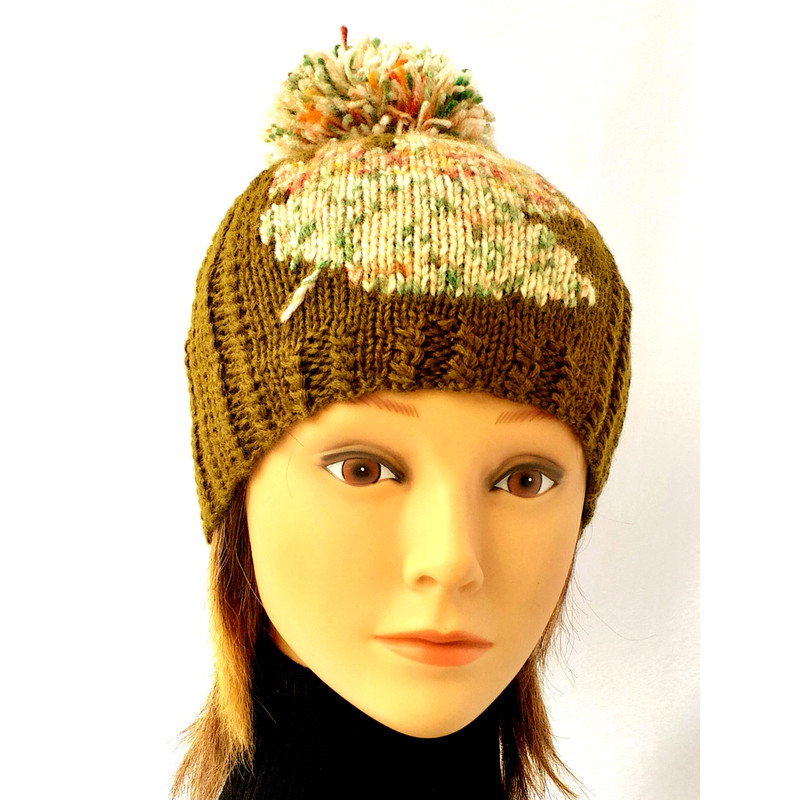 Autumn knit hat Unisex hats kids Winter knit hat Knitted pompom beanie Autumn fashion March birthday.jpg