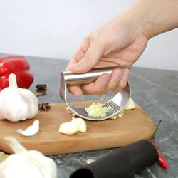 new stainless steel garlic press