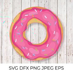 donut svg. cute doughnut with pink glaze