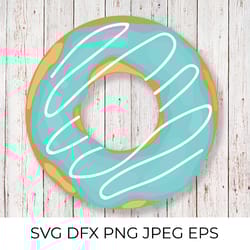 donut svg. cute doughnut with blue glaze