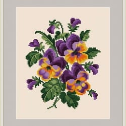 pansy berlin woolwork bouquet 52 vintage cross stitch pattern pdf