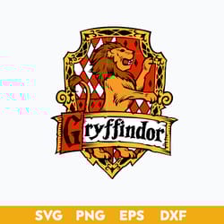 gryffindor crest emblem svg, school of magic house crest svg, harry potter svg, png dxf eps file