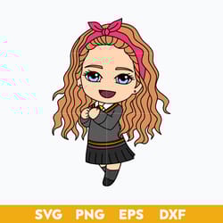 cartoon hermione granger chibi svg, harry potter character svg, movies svg