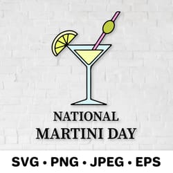 national martini day svg. martini glass