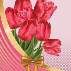 greeting card with tulips