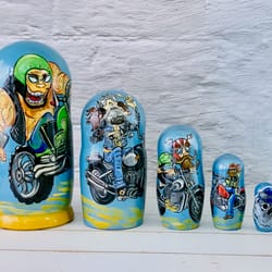 shelf decorations nesting dolls 7 inches (17,5 cm)art doll for home decor. hand painted wood figurine russian dolls