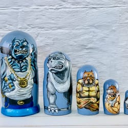 shelf decorations nesting dolls 7 inches (17,5 cm) art doll for home decor. hand painted wood figurine