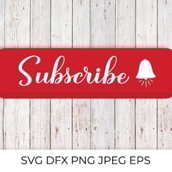subscribe calligraphy hand lettering on red button