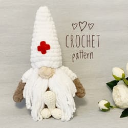 crochet pattern pdf funny plush toy gnome doctor with penis