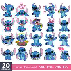 stitch bundle svg, stitch svg, disney svg png dxf eps file