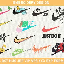 Alternative nike logo designs of machine embroidery, nike embroidery designs 3 size