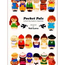 doll - toys knitted - knitted and machine pattern pocket pals to knit by hand or machine - digital instant download