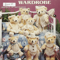 teddy bear wardrobe - pdf vintage crochet pattern - digital instant download