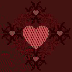 dark red hearts ornament